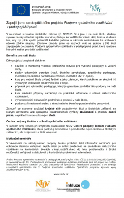 Podpora společného vzdělávání v pedagogické praxi (APIV)