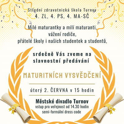 Pozvánka na maturitní slavnost